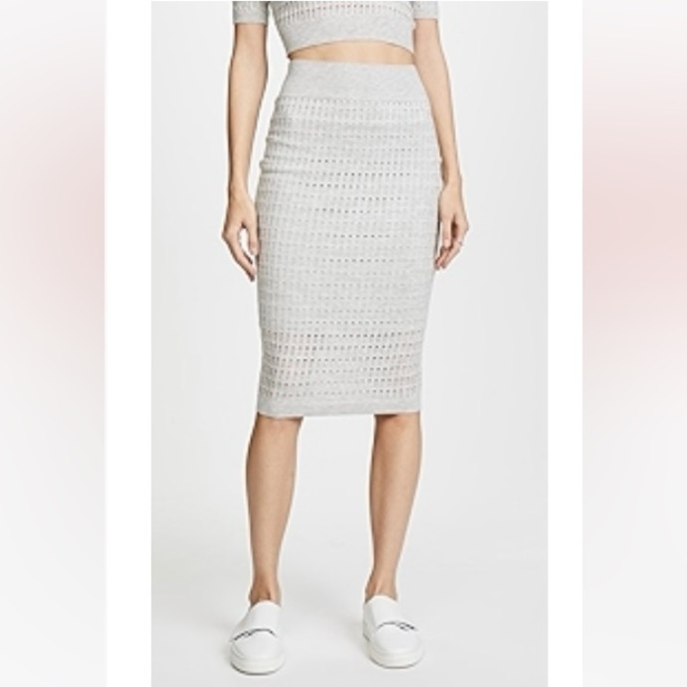 T by Alexander Wang Double Layer Skirt in Light Heather Grey Size S/Petit